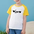 thumbnail image 5 of Frwgonr Boys Girls T-Shirts Yellow Cute Heart Grpahic Raglan Short Sleeve Tee Tops 3-14 Years, 5 of 5