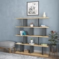 thumbnail image 3 of Ada Home Decor Jorin 4 Tier Bookcase, Anthracite/Oak, 3 of 7