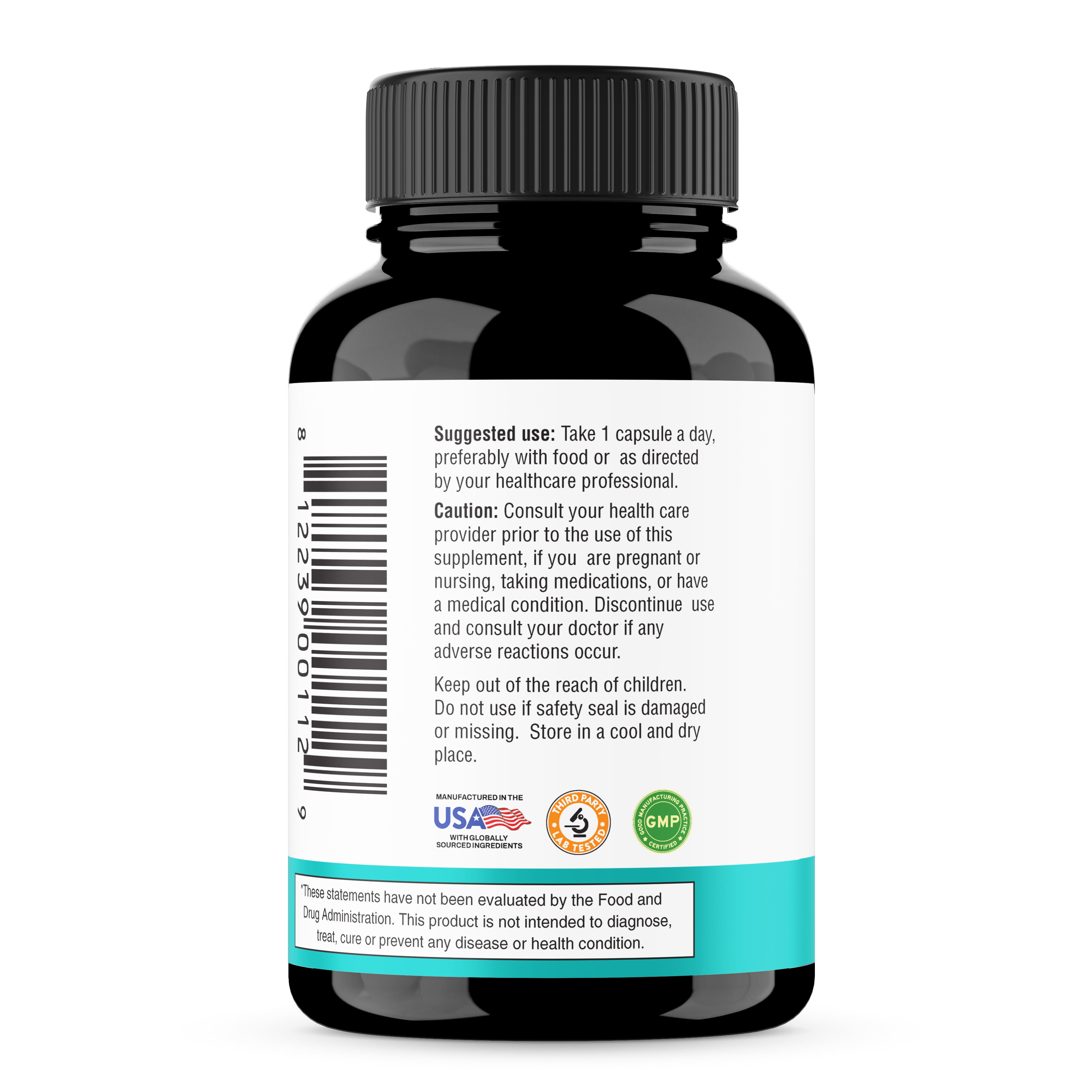 Magnesium Glycinate 400mg High Absorption Capsules with Quercetin | Quality Sleep Relaxation & Muscle Health Supplement for Women and Men | Chelated Magnesium 120 Count (Pack of 1) | Easy to Swallow