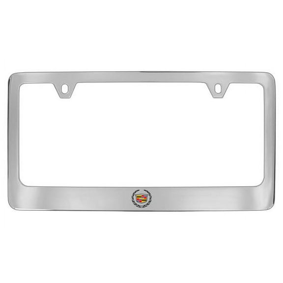Cadillac Logo Chrome Plated Metal License Plate Frame Holder