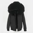 thumbnail image 3 of Parkas de invierno de alta gama de nuevo diseño para mujer, prendas de vestir exteriores de diseño corto informal, chaquetas de plumón con capucha y gran decoración de piel, 3 of 4