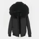 thumbnail image 3 of Parkas de invierno de alta gama de nuevo diseño para mujer, prendas de vestir exteriores de diseño corto informal, chaquetas de plumón con capucha y gran decoración de piel, 3 of 4