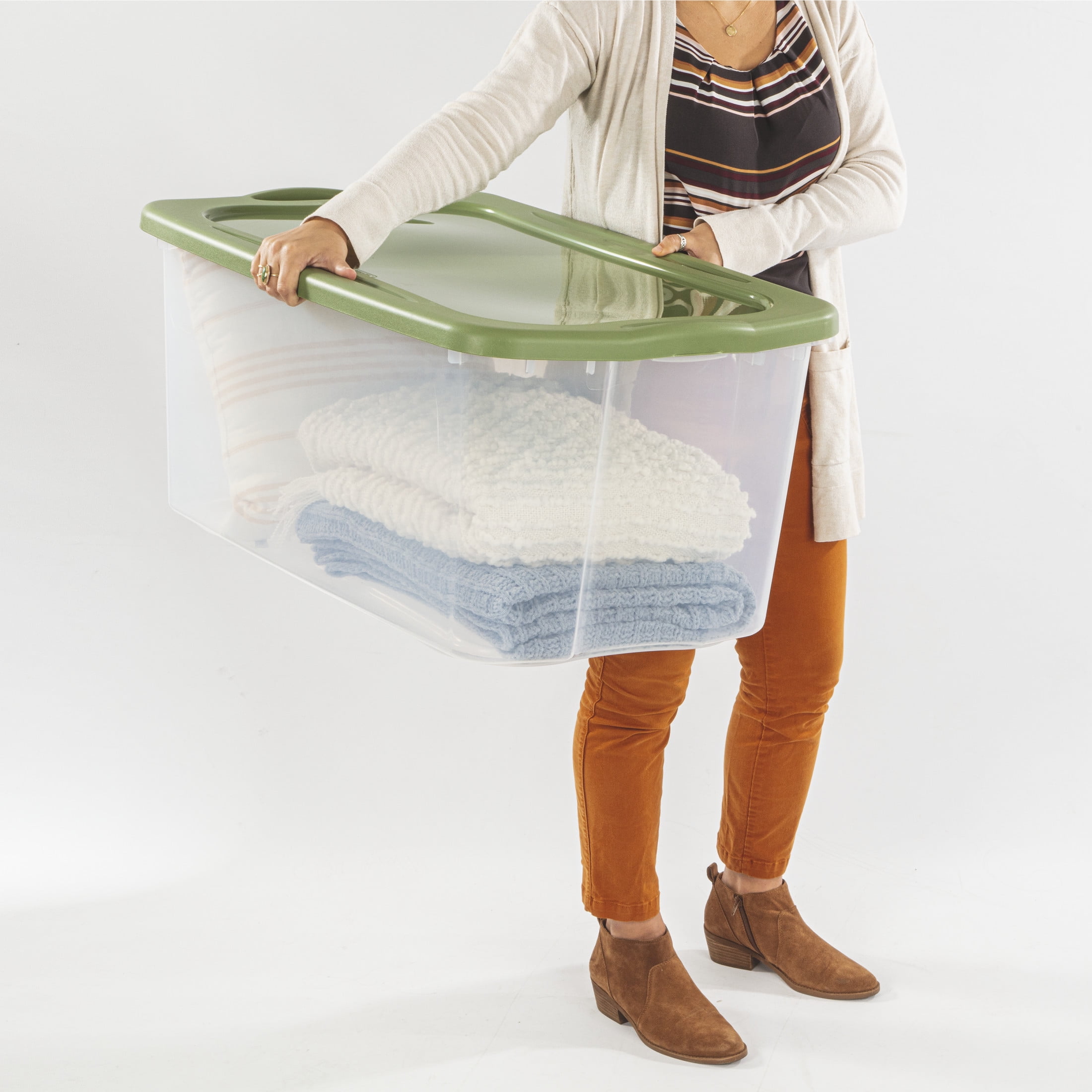 Sterilite Extra Large EZ Carry Storage Bin, 120 Quart Clear Plastic Storage