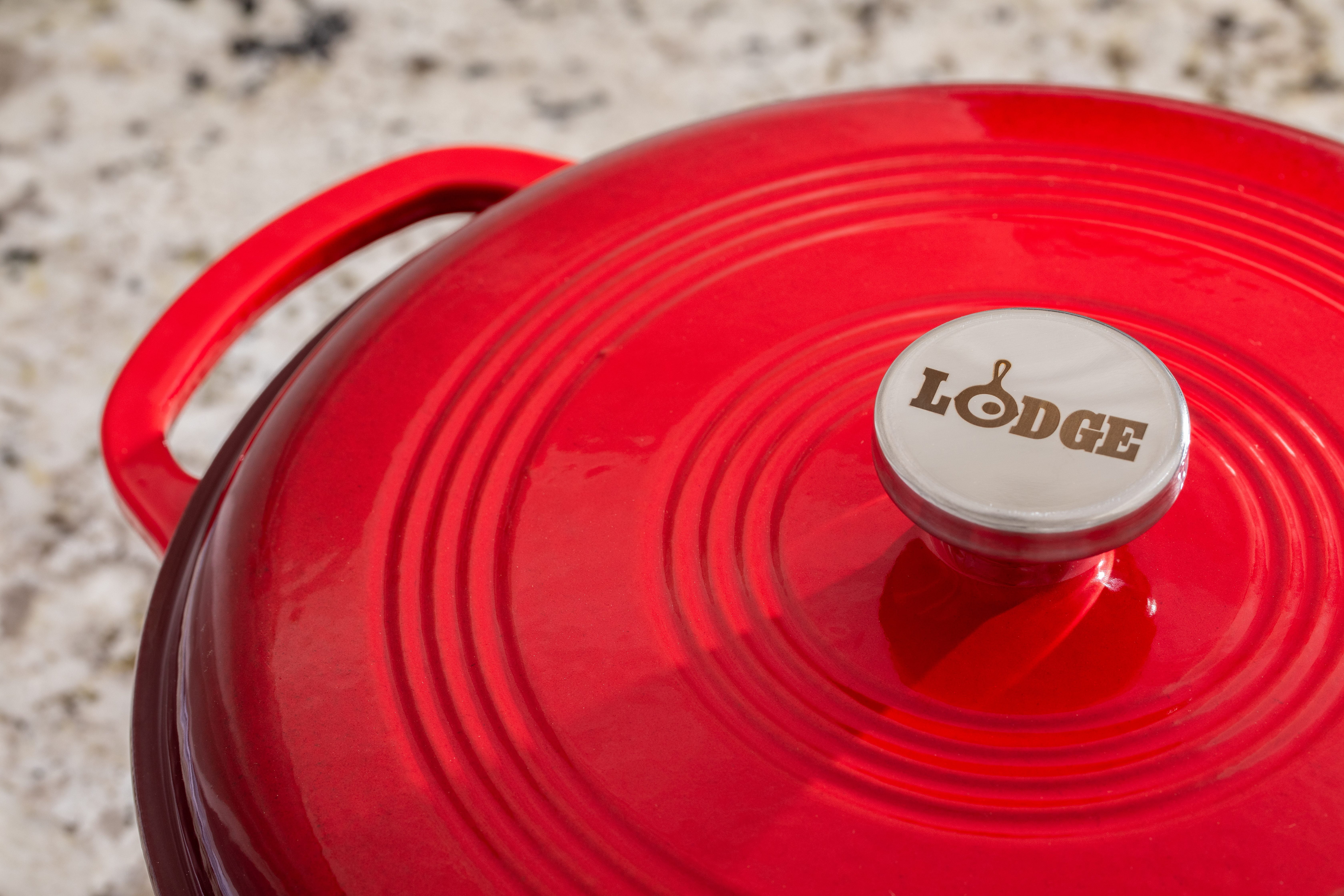 Lodge 7 qt. Red Enameled Cast Iron Dutch Oven EC7OD43 - The Home Depot