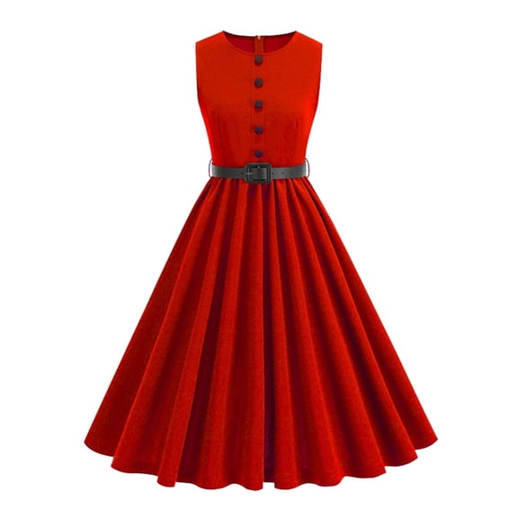 Vmvidoty Women's Vintage Cocktail Swing Dresses Red S