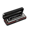 thumbnail image 1 of 10 Hole 20 Harmonica Blues Deluxe Harmonica Beginner C Harmonica - Black, 1 of 4