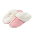 thumbnail image 4 of JACKSHIBO Men's Women's Slippers Faux For Fluffy Collar Microsuede Winter Warm Indoor Anti-Slip Plush Slippers, 4 of 5
