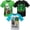 Black Green Blue Grey, variant on Minecraft Little Boys' 3-Pack T-Shirts Black Green Blue Grey