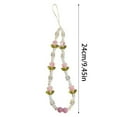 thumbnail image 5 of BQBQERT Beaded Phone Charm with Pearls & Flowers Secure Wrist Lanyard Stylish Beaded Lanyard Wallet Chain for Everyday Use, 5 of 9