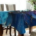 thumbnail image 5 of WOBOGO Gilt Blue Marbles Square Tablecloth 54×54in Polyester Fabric Tablecloth Washable Dust Resistant Wrinkle Resistant, 5 of 9