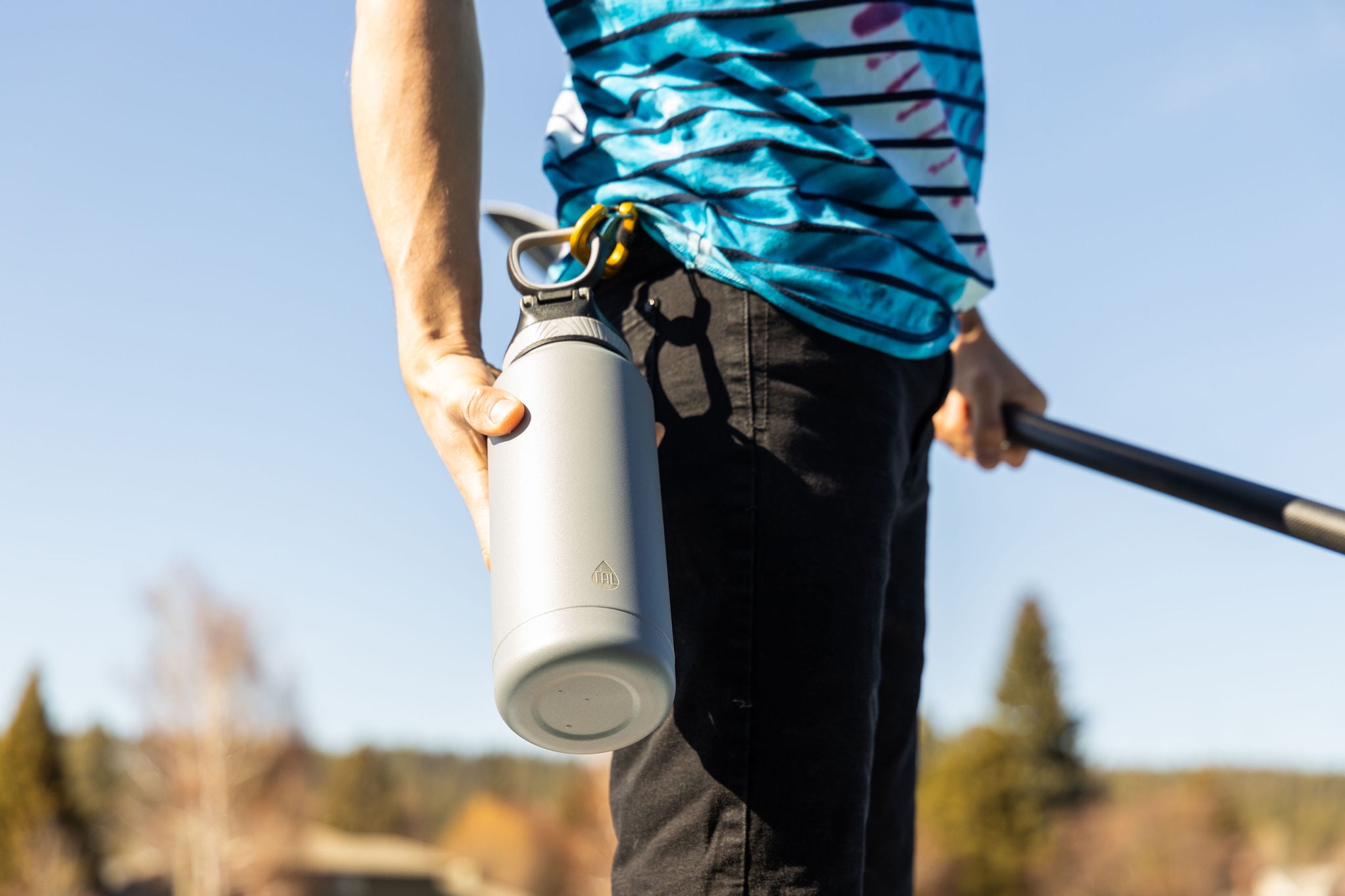 TAL Ranger 40 oz Navy and Black Insulated Stainless Steel Water Bottle with  Wide Mouth and Flip-Top Lid