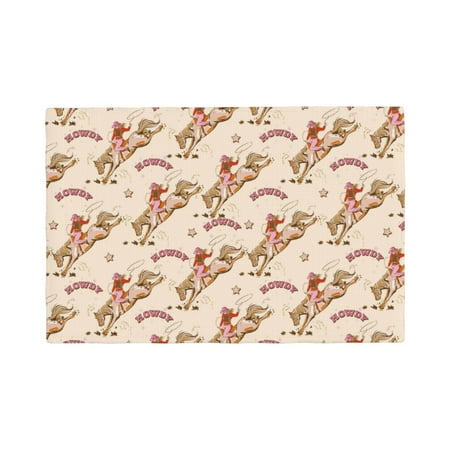 

Placemats Set of 4 Howdy Cowgirl Heat Resistant Non - Slip Place mats Waterproof table mat for Kitchen Dining-6片装