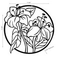 thumbnail image 2 of IH Casa Decor Metal Black Wall Decor Lilies, 2 of 3