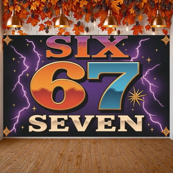 Colorful 67th Birthday Banner Dripping Effect Festive Background 3D Stereo Decorative Balls Party Backdrop for 67th Birthday Party Anniversary Celebration Family Gathering
