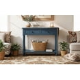 thumbnail image 2 of TREXM Daisy Series Console Table Traditional Design with Two Drawers and Bottom Shelf (Dark Navy), 2 of 21