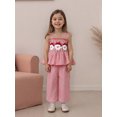 thumbnail image 6 of Toddler Baby Girl Halloween Christmas Outfit Smocked Spaghetti Strap Tank Top Wide Leg Pants Set, 6 of 9