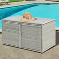 Gymax 88 Gallon Rattan Storage Box Outdoor Patio Container Seat w