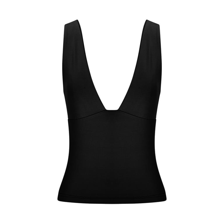 Sexy Plunge V Neck Camisole y2k Solid Color Sleeveless