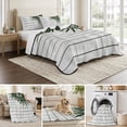 thumbnail image 6 of Quilts Twin Size Bedding Set, Japanese Style Lightweight Quilted Comforter, Minimalist Green Leaves Plants Brick Soft Reversible Bedspread Coverlet with Pillow Covers for All Season, 68" x 86", 6 of 9