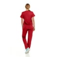 thumbnail image 2 of Hey Collection Womens Stretch Colorful Cargo Mock Neck Scrubs Set, Medical Nursing Tops with Four Pocket Scrubs Straight Leg Pants, 2 of 5