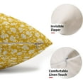 thumbnail image 2 of Yellow Beige Daisy Floral Lumbar Pillow Covers 12X20 Inch Vintage Flowers Pillow Cases Set of 2 Block Print Cotton Linen Throw Pillows Farmhouse Decor for Sofa Couch Porch Bed Cushion Outdoor, 2 of 6