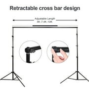 Adjustable Background Stand, 7ft Height x 10ft Wide Adjustable Photo Video Backdrop Stand with Carry Bag, Clamps for Wedding Party Stage Decoration Black