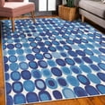 thumbnail image 3 of Mid Century Decorative Rug, Retro-Themed Styled Round Edged Mosaic Inspired Repeated Square Motif, Quality Carpet for Bedroom Dorm and Living Room, 6 Sizes, Violet Blue, by Ambesonne, 3 of 4
