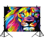 ZKGK 7x5ft Lion Art Polyester Photography Backdrop For Studio Prop Photo Background