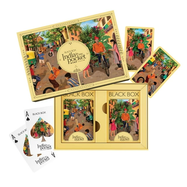 Black Box Premium India In My Pocket - Streetscapes Twin Pack | Standard Size Paper Playing Cards Make Perfect Cards For Rummy, Bridge For Adults - Multicolour Playing Cards