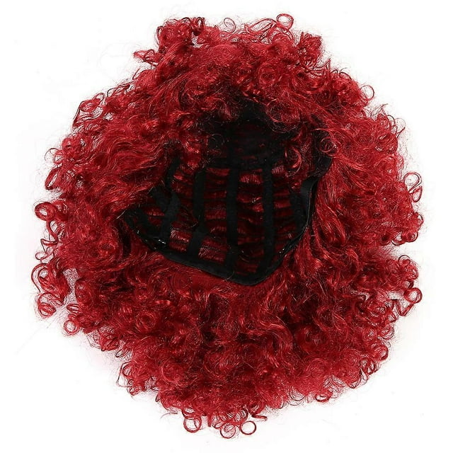 Curly Wavy Wigs Women Female Synthetic Hair Burgundy Wigs for Party Cosplay