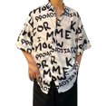 thumbnail image 3 of Camisa estampada Nikou de manga corta para hombre, Camisa de verano holgada, 3 of 9