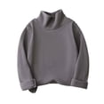thumbnail image 5 of larppty Boys Girls Soft Long Sleeve Turtleneck Shirts Solid Color Autumn T-Shirt for Kids(Grey,3-4 Years), 5 of 5