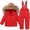 Red, variant on Toddler Girl Snowsuit 2 Piece Set, Hooded Down Jacket Winter Coat + Windproof Snow Bib Pants, Skiing Suit for Kids 1-6 Years, Warm Insulated Outwear Set