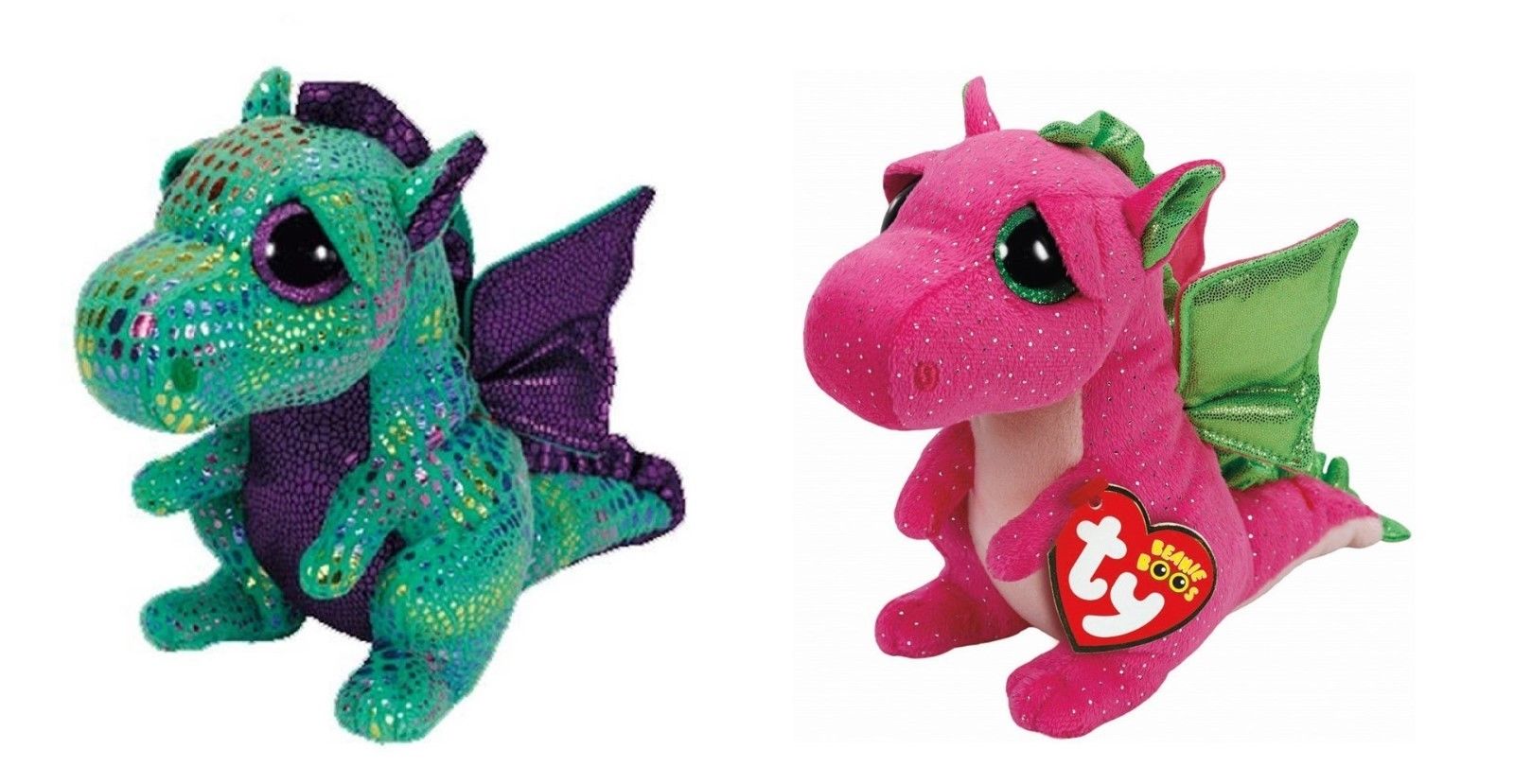 Ty Cinder and Darla Dragon Set of 2 Beanie Boos Stuffed Animal Plush