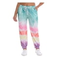 thumbnail image 4 of CEHVOM Women's Ladies Elastic Waist Loose Pockets Tie-dye Print Pants, 4 of 8