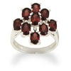 Sterling Silver and Garnet Cluster Ring
