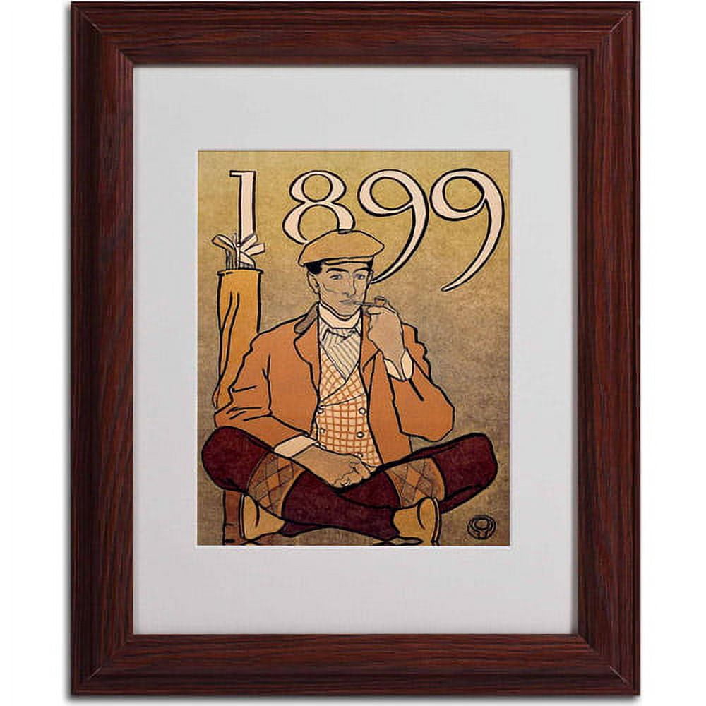 Trademark Fine Art "Golf Calendar 1899" Canvas Art by Edward Penfield, Wood Frame