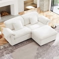 thumbnail image 3 of 2 Seater Deep Seat Cloud Like Sectional Couch With Storage Space Under Each Seat, Modular Sectional Sofa with Storage Reversible Ottoman, 3 of 5