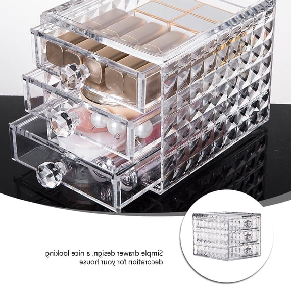 OULII Acrylic Makeup Organizer with Clear Design and Large Storage for Desktop and Dressing Table