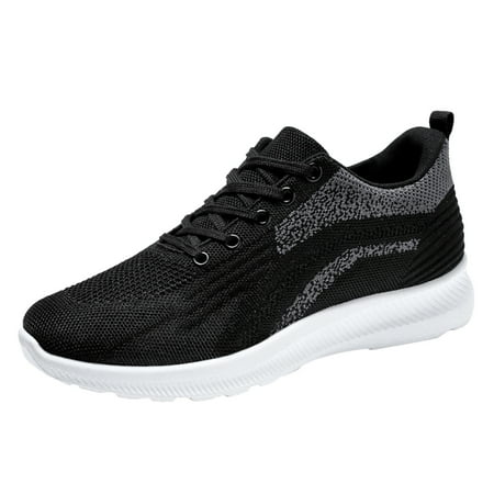 

Qxutpo Mens Sneakers Sports Shoes Flat Soft Bottom Mesh Breathable Comfortable Lace Up Casuale Style Sneakers Size 41
