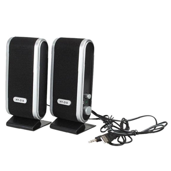 Speaker Computer Speakers Wired USB Power Speakers Laptop Mini Speaker Stereo Audio Jack for PC MAC Black Strong & Stiff Design