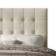 thumbnail image 4 of Home Design Larry Twin Tufted Upholstered Panel Bed Frame with Button Tufted Headboard and Bed Skirt, Warm Gray, Easy Assembly, 4 of 5