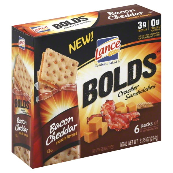 Lance Bolds Bacon Cheddar Cracker Sandwiches, 1.38 Oz., 6 Count