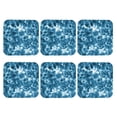 thumbnail image 2 of Pofeuu Blue Tie Dye Print Leather Coasters Set of 6, Round Cups Mugs Mat Pad for Home Kitchen Heat Resistant Drink Coasters,Square, 2 of 7