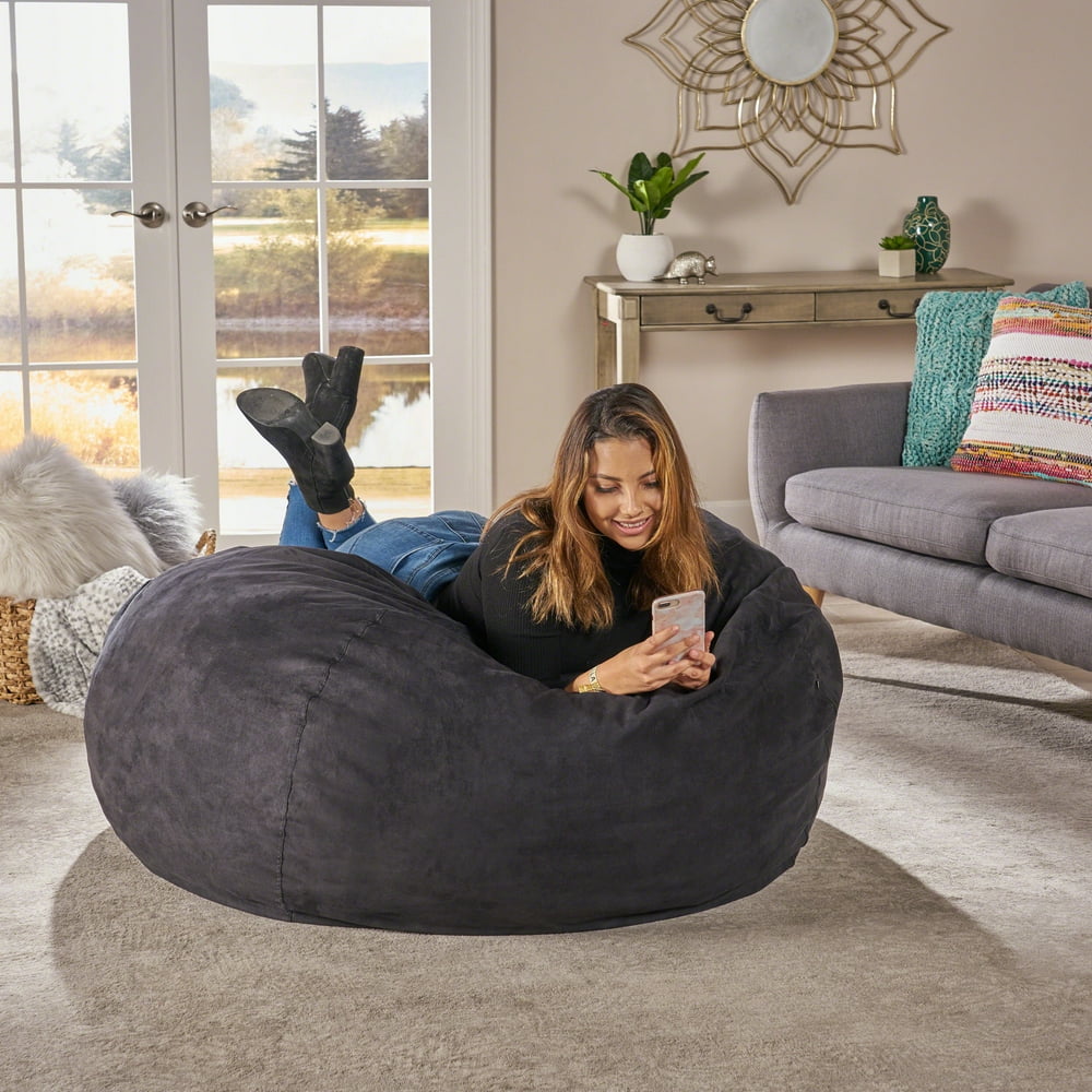 GDF Studio Kelsey Faux Suede 5 Foot Bean Bag Lounge Chair