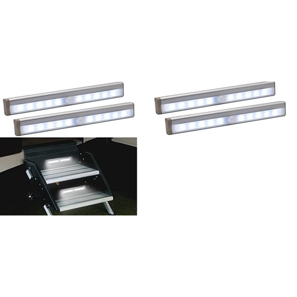 RV Step Lights, 10 LED Battery Operated Motorhome Motion Sensor led Light Strip, Night