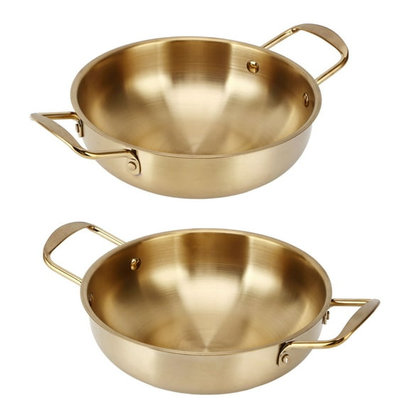 Gold Korean Ramen Pot Stainless Steel Noodle Cooking Pot For Home Camping 18cm