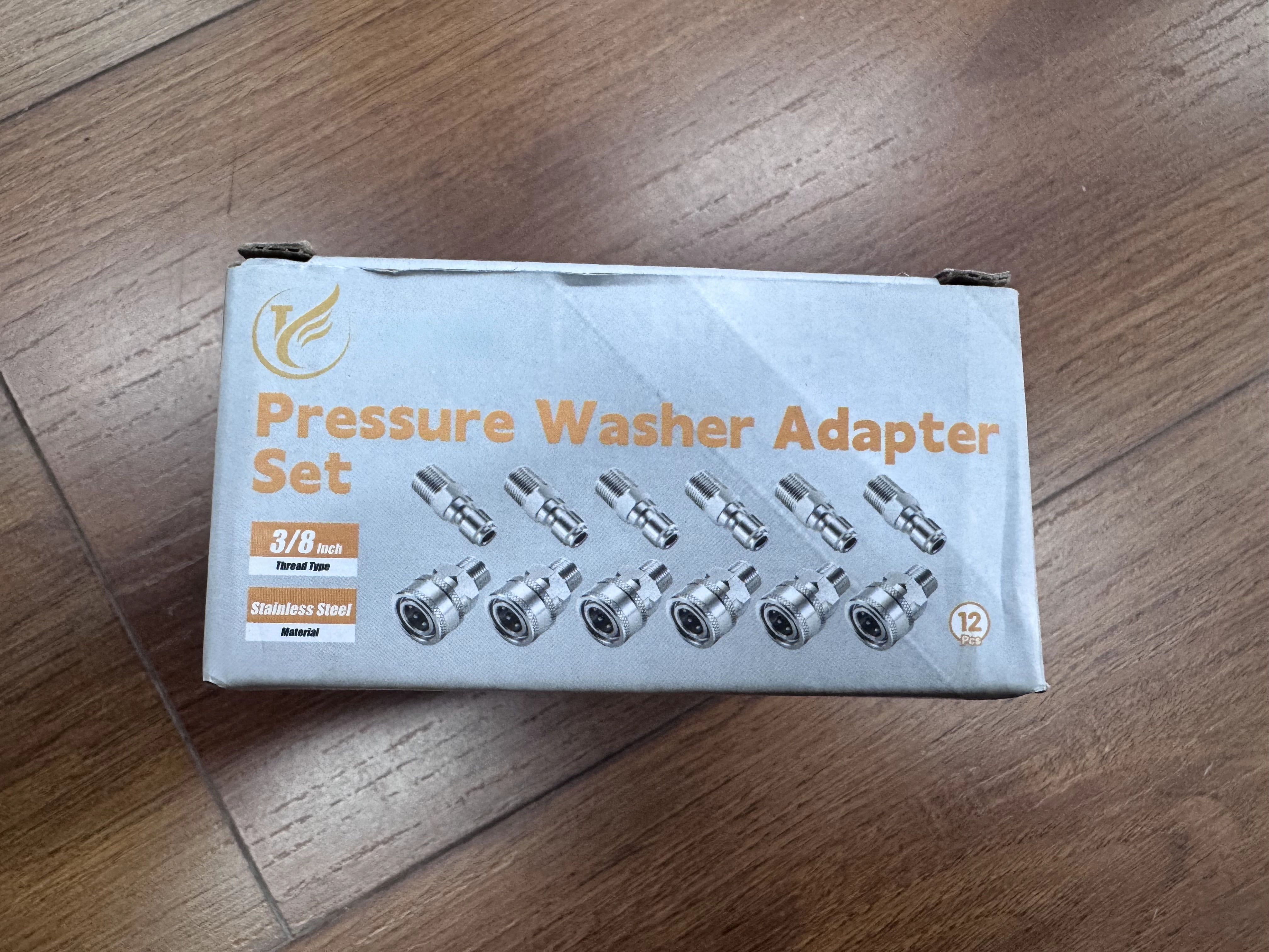 3/8 Inch NPT Pressure Washer Couplers, 12-Piece Stainless Steel External Thread Quick Connector Kit - 3/8" NPT Male Thread Quick Connect Hose Fittings, 5000 PSI