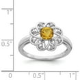 thumbnail image 4 of Sterling Silver Rhodium Diam. & Whiskey Quartz Ring (Size 8) Made In China qr4536wq-8, 4 of 5