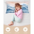 thumbnail image 4 of Blue Coastal Beach Pillow Cases Cal King Size, Smooth Satin Pillowcase for Hair and Skin, Modern Oil Painting Nautical Decorative Cooling Bed Pillow Covers with Zipper, 20x40 Inches, 4 of 5